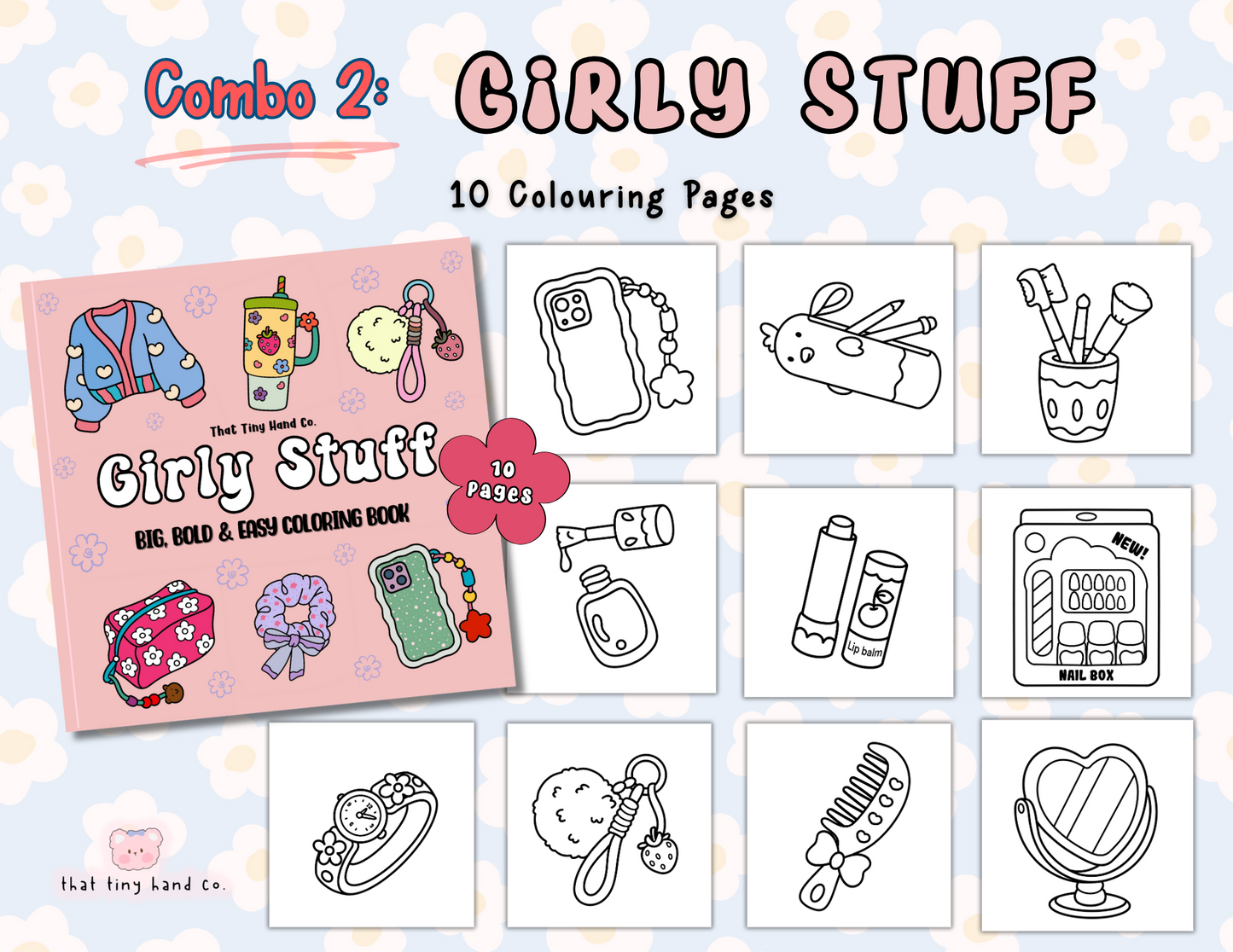 Girly Stuff | Combo 2: Super Cute Girly Stuff Colouring Pages (Digital Download)