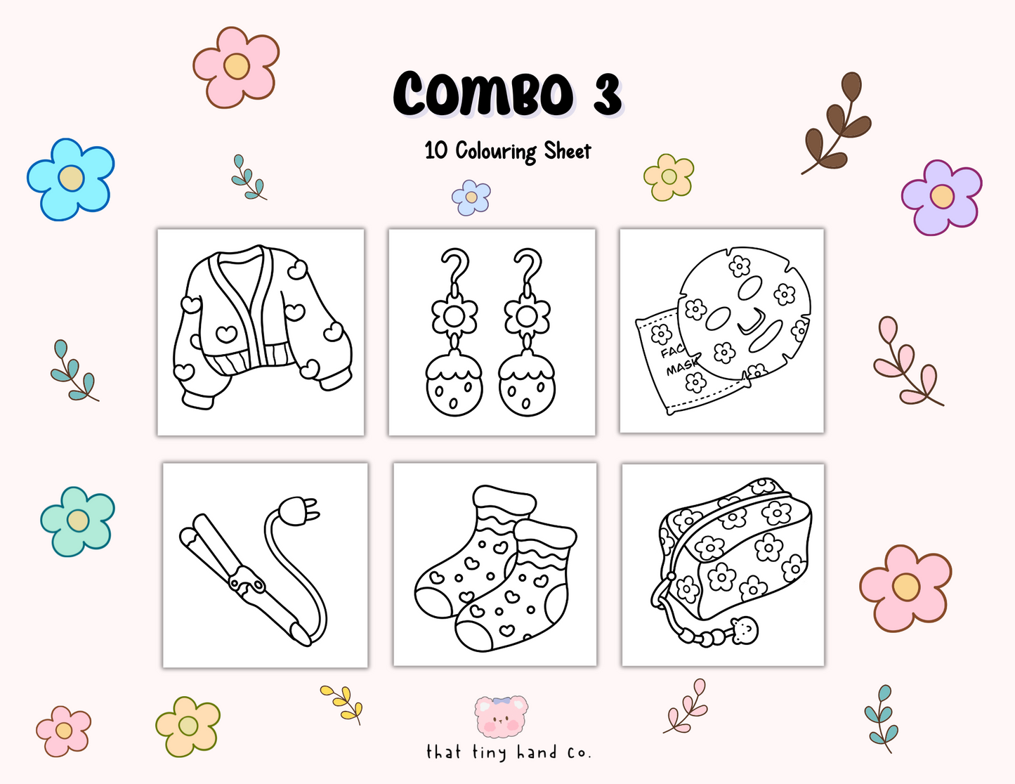 Girly Stuff | Combo 3: Super Cute Girly Stuff Colouring Pages (Digital Download)